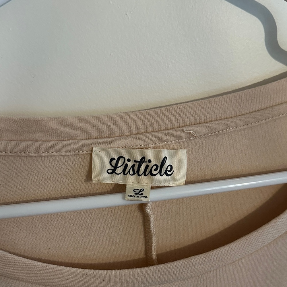 Beige Ruffle Hem Dress - Picture 2 of 3
